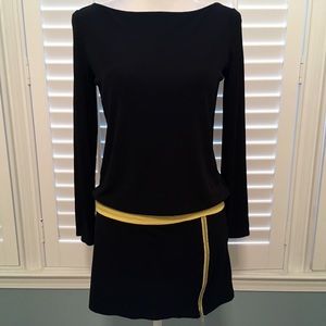 INC International Concepts yellow zipper dress- S